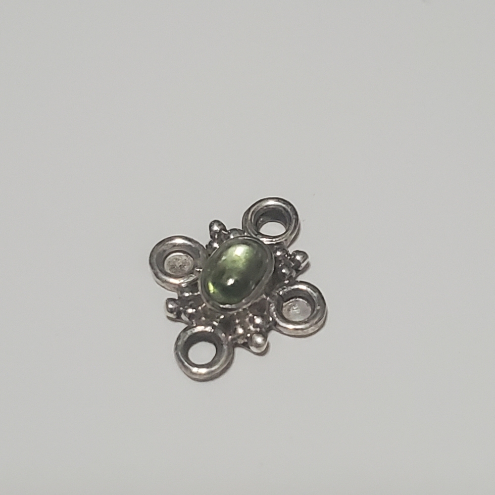 2/$20 Sterling Silver Link with Peridot (Natural) 14x11mm 925
